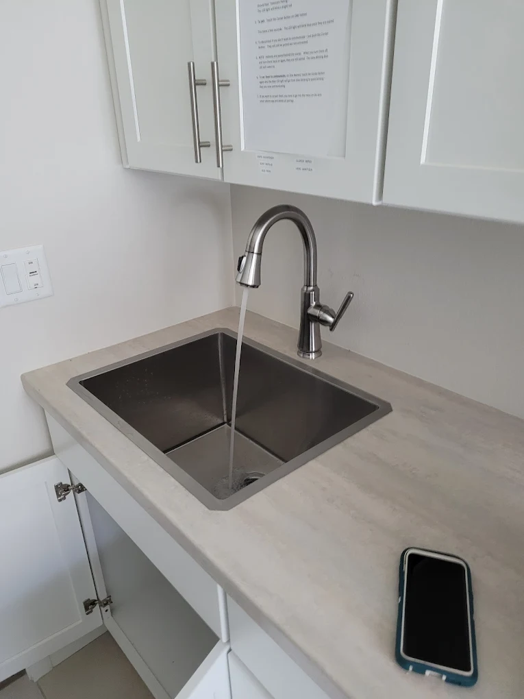 Undermount kitchen sink and brushed nickel faucet installation in Russellville AR
