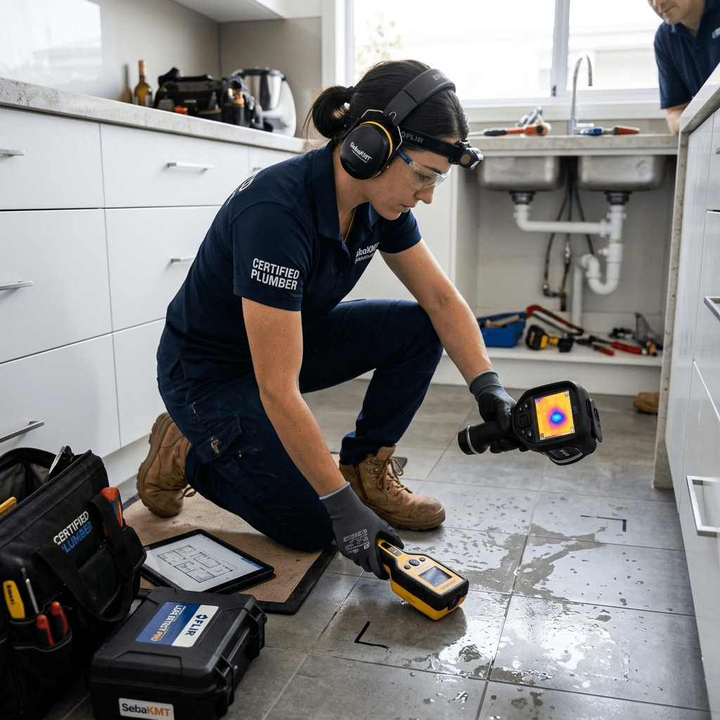 Advanced slab leak detection imaging in Russellville, AR
